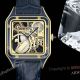 Super Clone Cartier Santos Dumont Skeleton Yellow Gold Blue Band Micro Rotor (2)_th.jpg